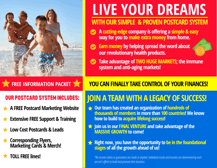 Live Your Dreams Postcard